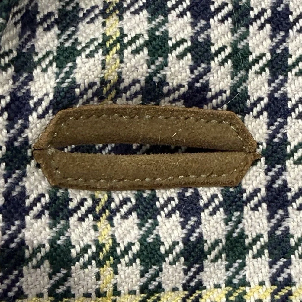 Daks London Blazer Men 42R Green Blue Cream Check Wool‎ Silk 3 Roll 2 Windowpane